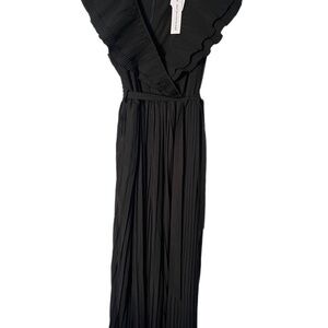 NWT Wide Leg Pleated Jumpsuit Whimsical Goth Feminine Event Sexy Lagenlook